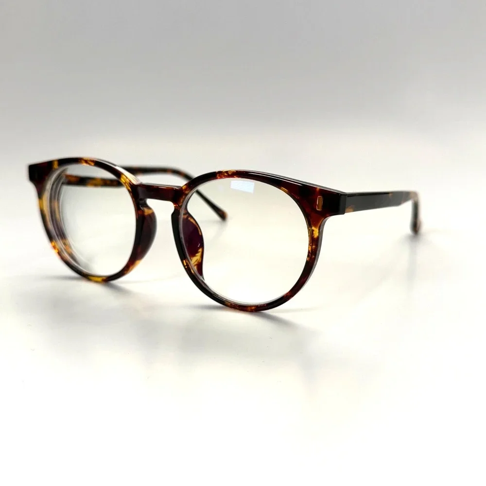 Firmoo‎ S6870 C4 Eyeglasses Frame Only 51-19-147 Tortoise Shell Brown Round